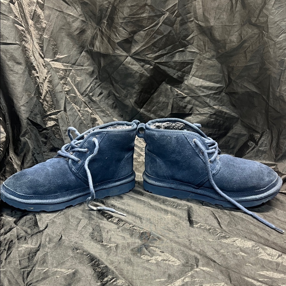 Boys UGGs Blue Suede Ankle Boots sz 3 - Picture 5 of 10
